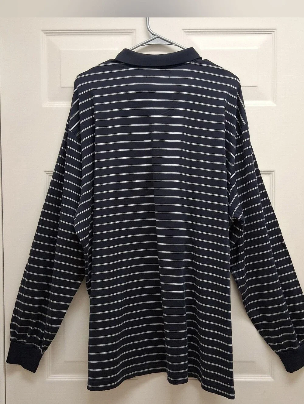 VTG Polo Ralph Lauren Mens Shirt Stripes Pima Cotton XXL Blue 90s Preppy Classic